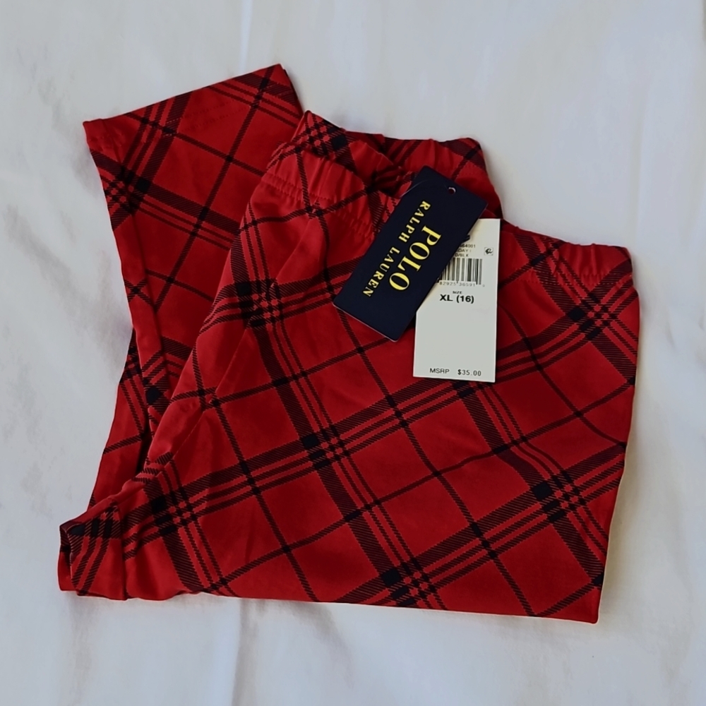 Polo Ralph Lauren Girls Plaid Stretch Jersey Leggings